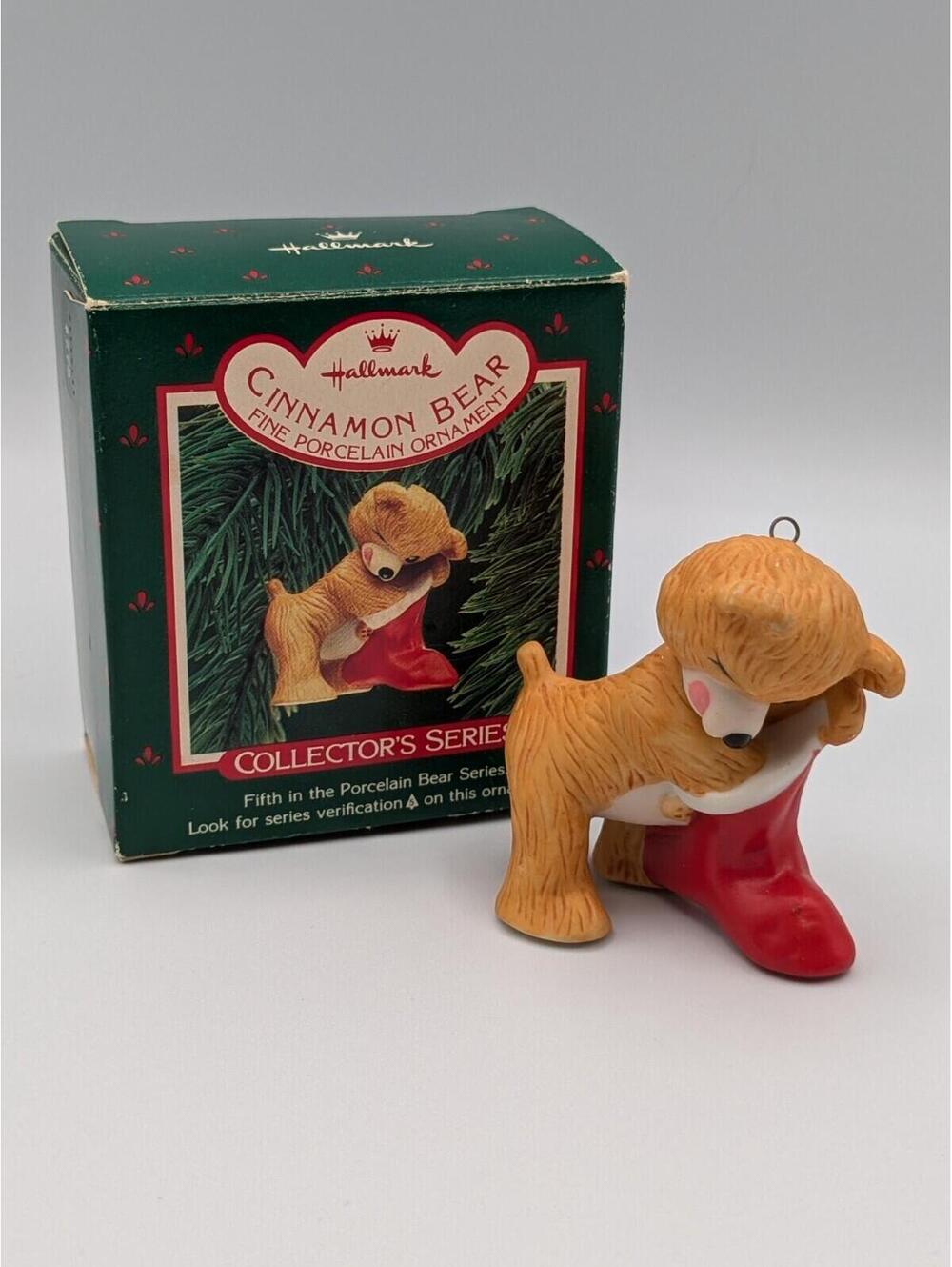 Hallmark Keepsake Cinnamon Bear 1987, 5th in Porcelain Bear Series, Ornament